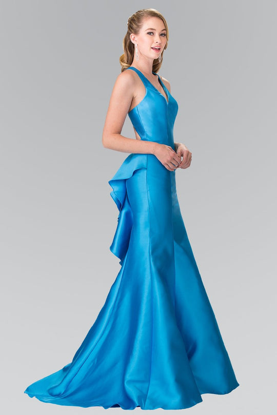 Elizabeth K - GL2224 Chic V-Neck Mikado Mermaid Dress