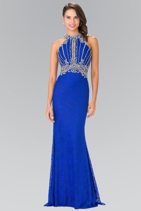 Elizabeth K - GL2275 Halter Embellished Long Dress