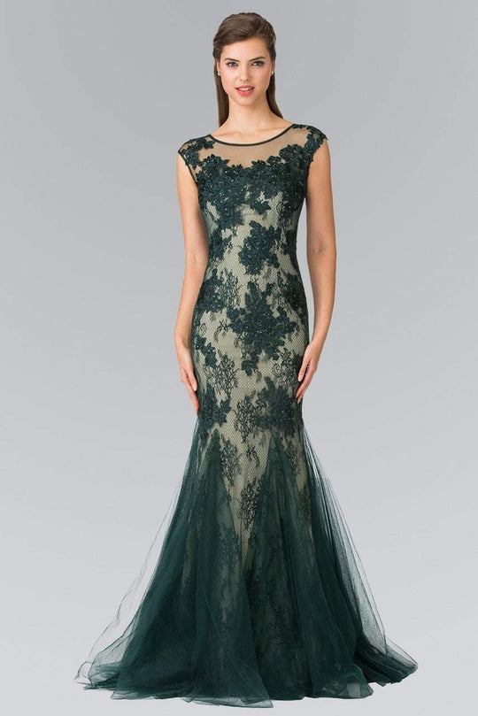 Elizabeth K - GL2276 Sleeveless Illusion Tulle Trumpet Gown