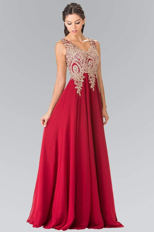 Elizabeth K - GL2311 Intricate Lace V-Neck A-Line Gown