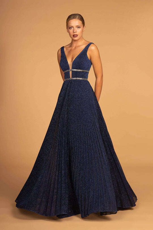 Elizabeth K GL2501 - Pleated Detail Sleeveless Prom Dress