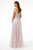 Elizabeth K GL2953 - Cold Shoulder A-Line Prom Gown Bridesmaid Dresses M / Blush