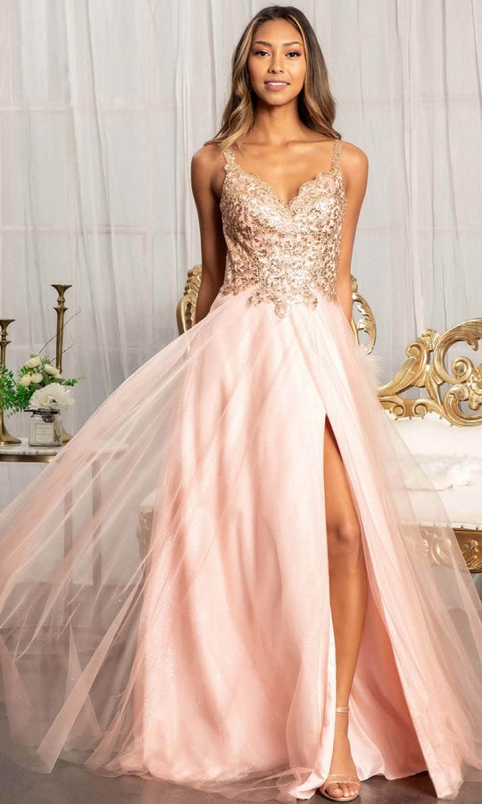Elizabeth K GL3020 - Sleeveless Low-cut V-neck Long Dress