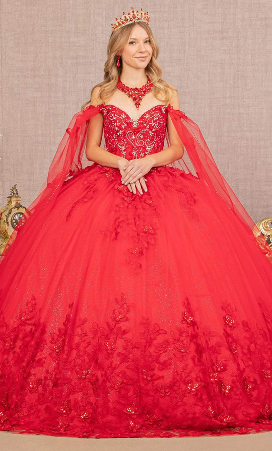 Elizabeth K GL3110 - Sweetheart Butterfly Appliqued Ballgown