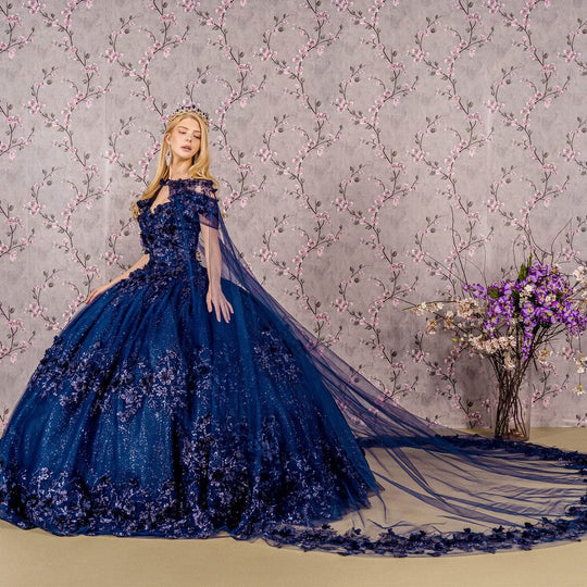 Elizabeth K GL3179 - Floral Off-Shoulder Ballgown