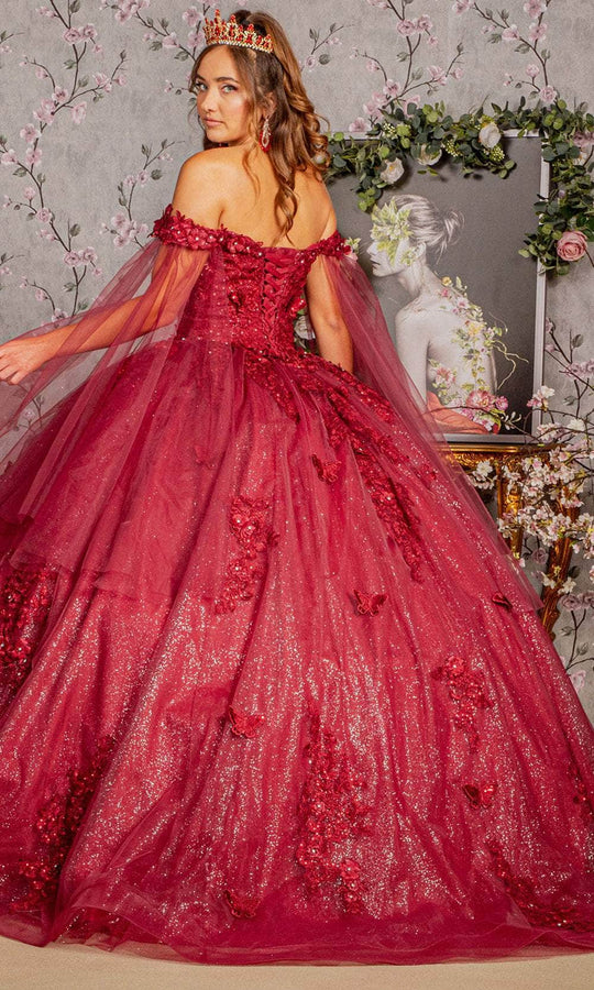 Elizabeth K GL3181 - Butterfly Floral Ballgown