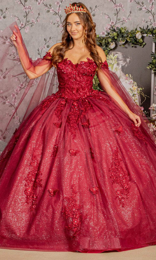 Elizabeth K GL3181 - Butterfly Floral Ballgown