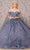 Elizabeth K GL3181 - Butterfly Floral Ballgown Special Occasion Dress XS / Smoky Blue