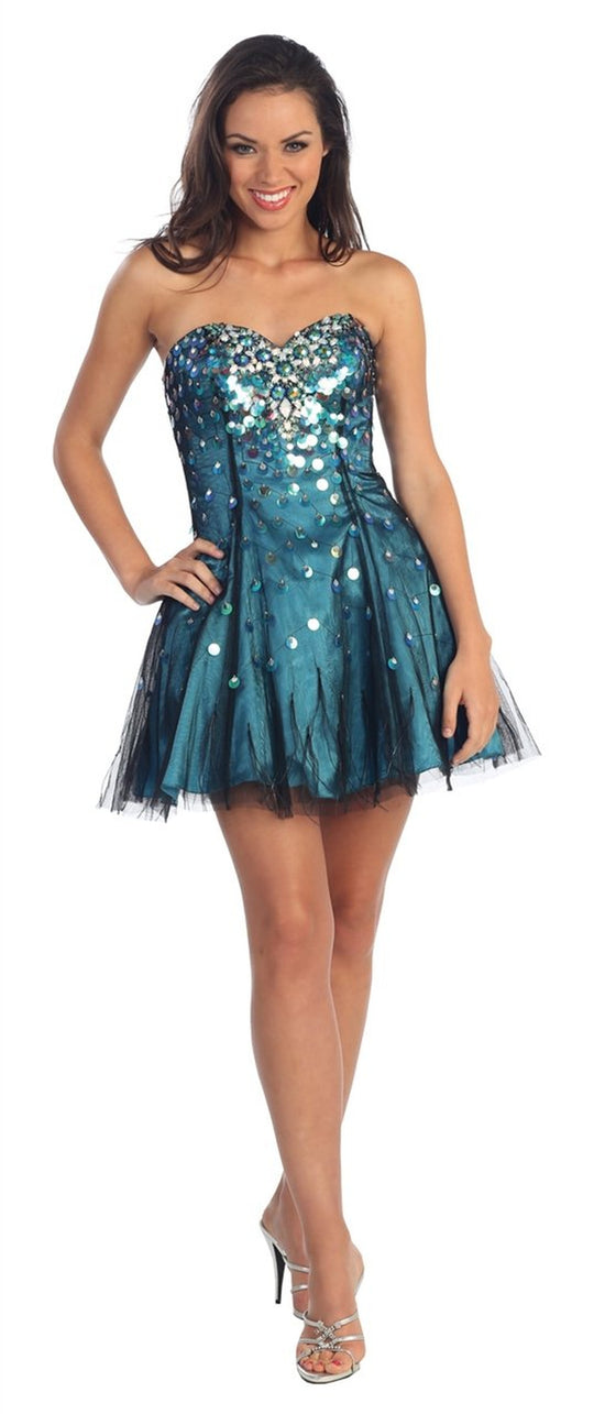 Elizabeth K - GS1023 Sequined Sweetheart Affordable Prom Dress