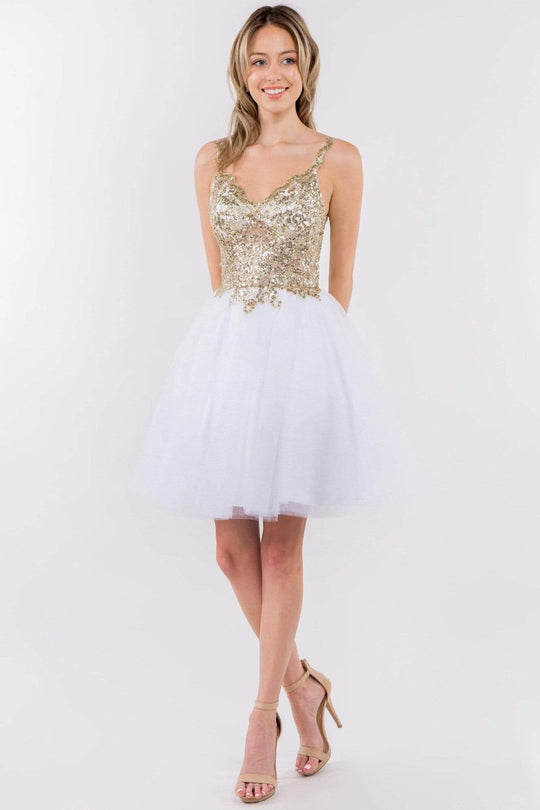 Elizabeth K - GS1967 Short Sequined A-Line Dress