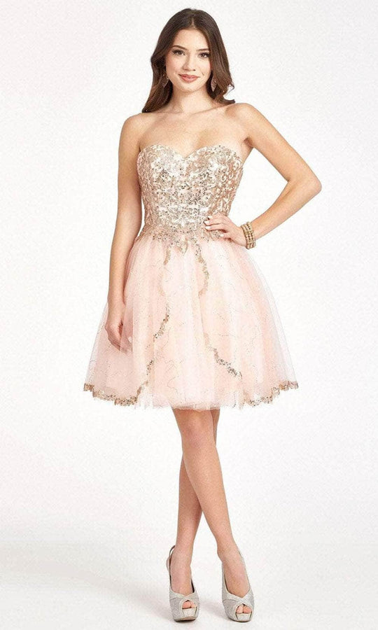 Elizabeth K GS1980 - Sequin Applique A-Line Cocktail Dress