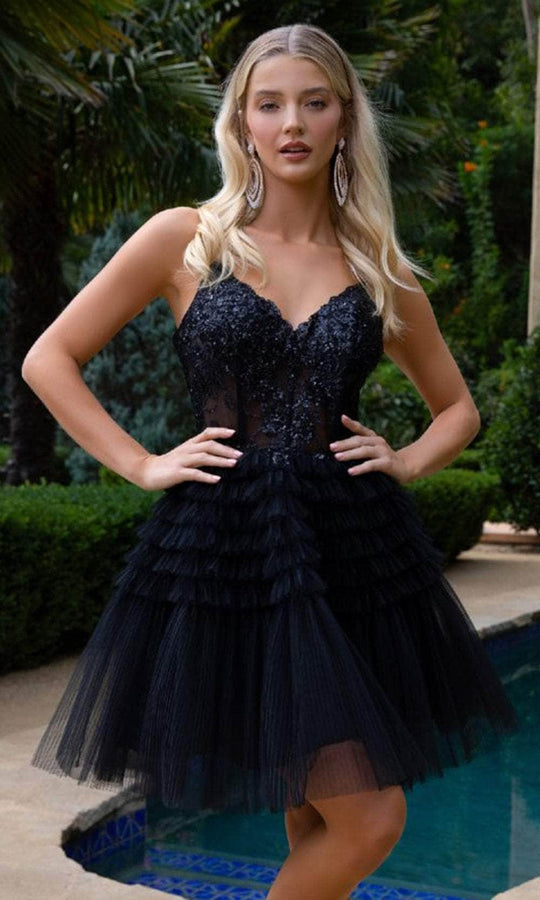 Elizabeth K GS3511 - Ruffle Tiered Cocktail Dress