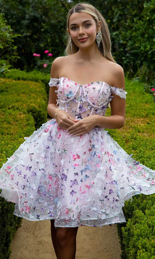 Elizabeth K GS3512 - Butterfly Applique Cocktail Dress