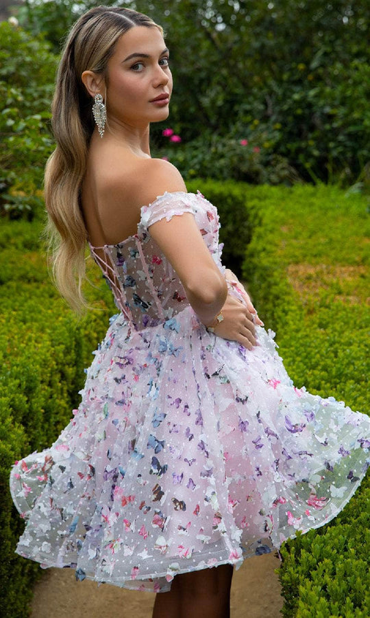 Elizabeth K GS3512 - Butterfly Applique Cocktail Dress