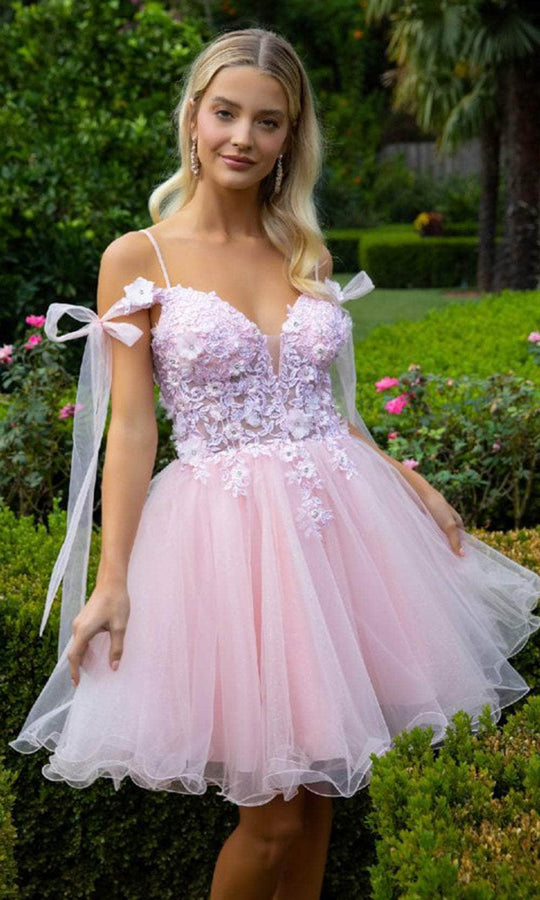 Elizabeth K GS3513 - Embroidery Embellished Cocktail Dress