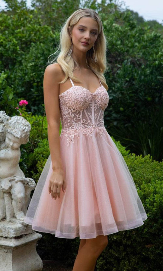 Elizabeth K GS3515 - Applique Sweetheart Cocktail Dress