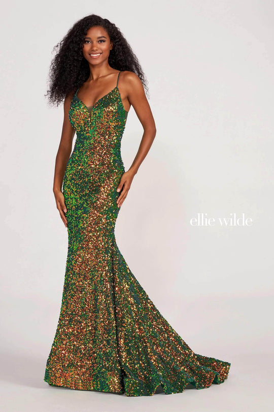 Ellie Wilde EW34016 -Sequin Sleeveless Prom Gown