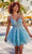 Ellie Wilde EW34616 - Illusion Corset Homecoming Dress Special Occasion Dress 00 / Sea Glass