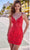 Ellie Wilde EW34617 - Corset Sheath Homecoming Dress Special Occasion Dress 00 / Strawberry