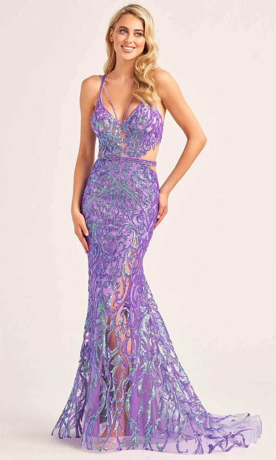 Ellie Wilde EW35007 - Sequin Sheer Sleeveless Prom Gown