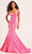 Ellie Wilde EW35011 - V-Neck Sequin Evening Dress Evening Dresses 00 / Hot Pink