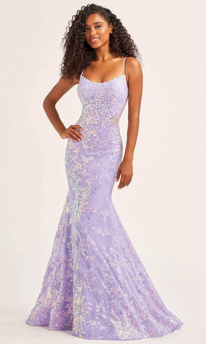 Ellie Wilde EW35015 - Sequin Scoop Evening Dress Prom Dresses 00 / Lilac