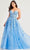 Ellie Wilde EW35016 - Fitted Floral Evening Dress Evening Dresses 00 / Bluebell