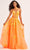 Ellie Wilde EW35016 - Fitted Floral Evening Dress Evening Dresses 00 / Orange