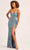 Ellie Wilde EW35023 - Sequin Embellished Lace-Up Back Prom Gown Prom Dresses 00 / Misty Blue