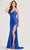 Ellie Wilde EW35030 - V-Neck Sheath Evening Dress Evening Dresses 00 / Royal Blue