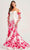Ellie Wilde EW35036 - Strapless Three-Dimensional Embellished Prom Gown Prom Dresses 00 / White/Hot Pink