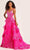 Ellie Wilde EW35045 - V-Neck Fitted Evening Dress Prom Dresses 00 / Magenta