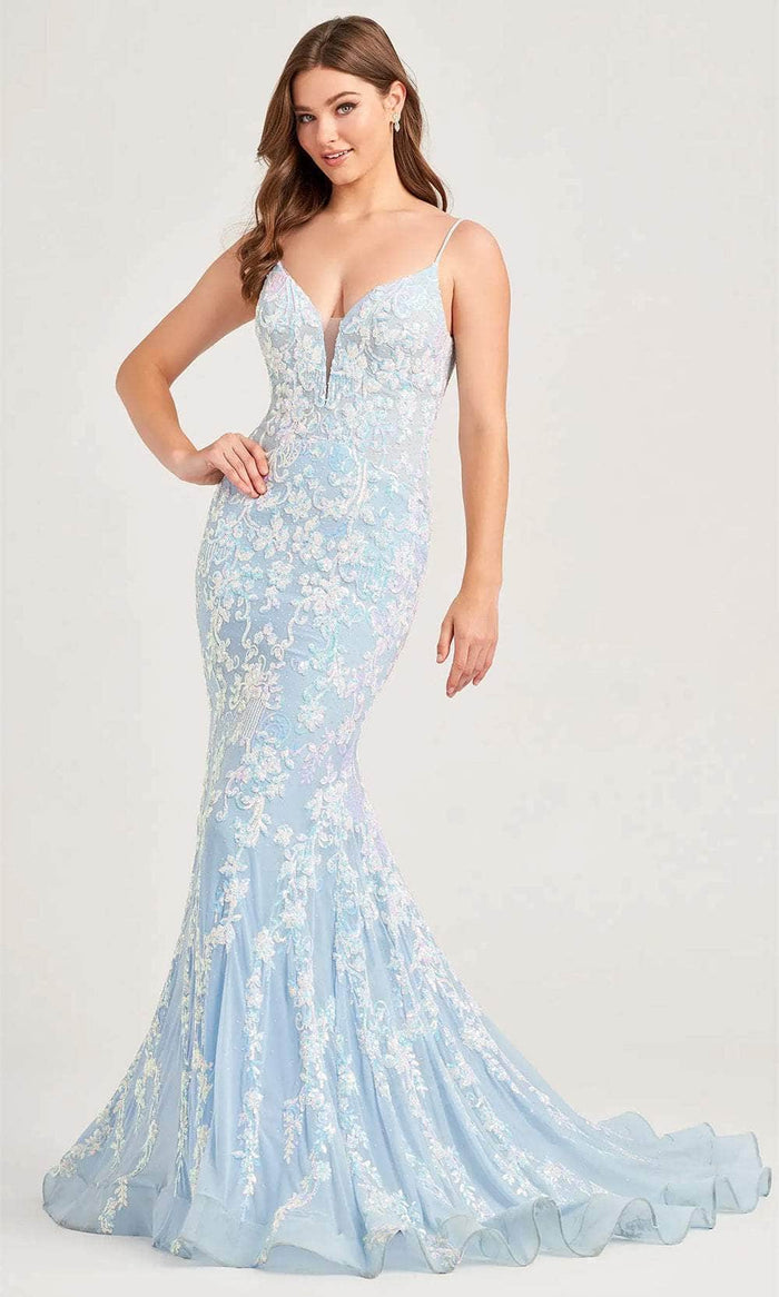 Ellie Wilde EW35048 - Sequin Mermaid Evening Dress Evening Dresses 00 / Ice Blue