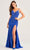 Ellie Wilde EW35062 - High Slit Beaded Evening Dress Prom Dresses 00 / Royal Blue