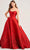 Ellie Wilde EW35073 - Strapless Corset Bodice Ballgown Ball Gowns 00 / Dark Red