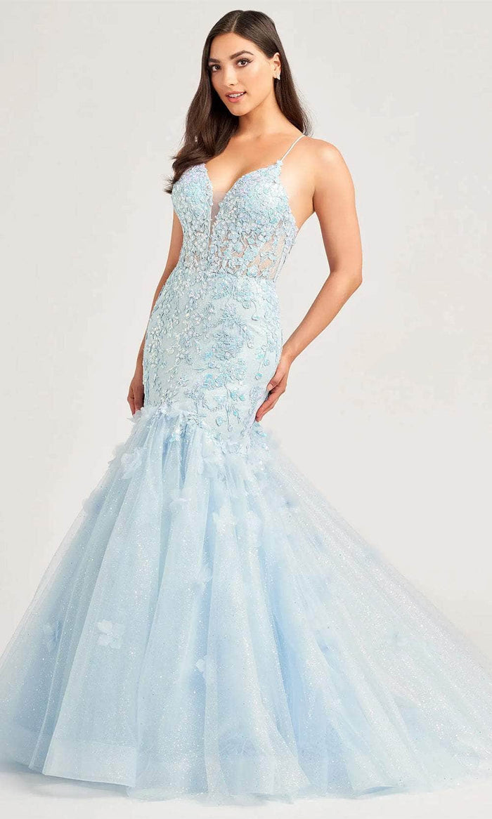 Ellie Wilde EW35080 - Sparkling Embroidered Mermaid Prom Gown Prom Dresses 00 / Light Blue