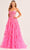 Ellie Wilde EW35081 - Embroidered Sleeveless Prom Gown Prom Dresses 00 / Hot Pink