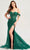 Ellie Wilde EW35082 - Off-Shoulder Floral Evening Dress Prom Dresses 00 / Emerald