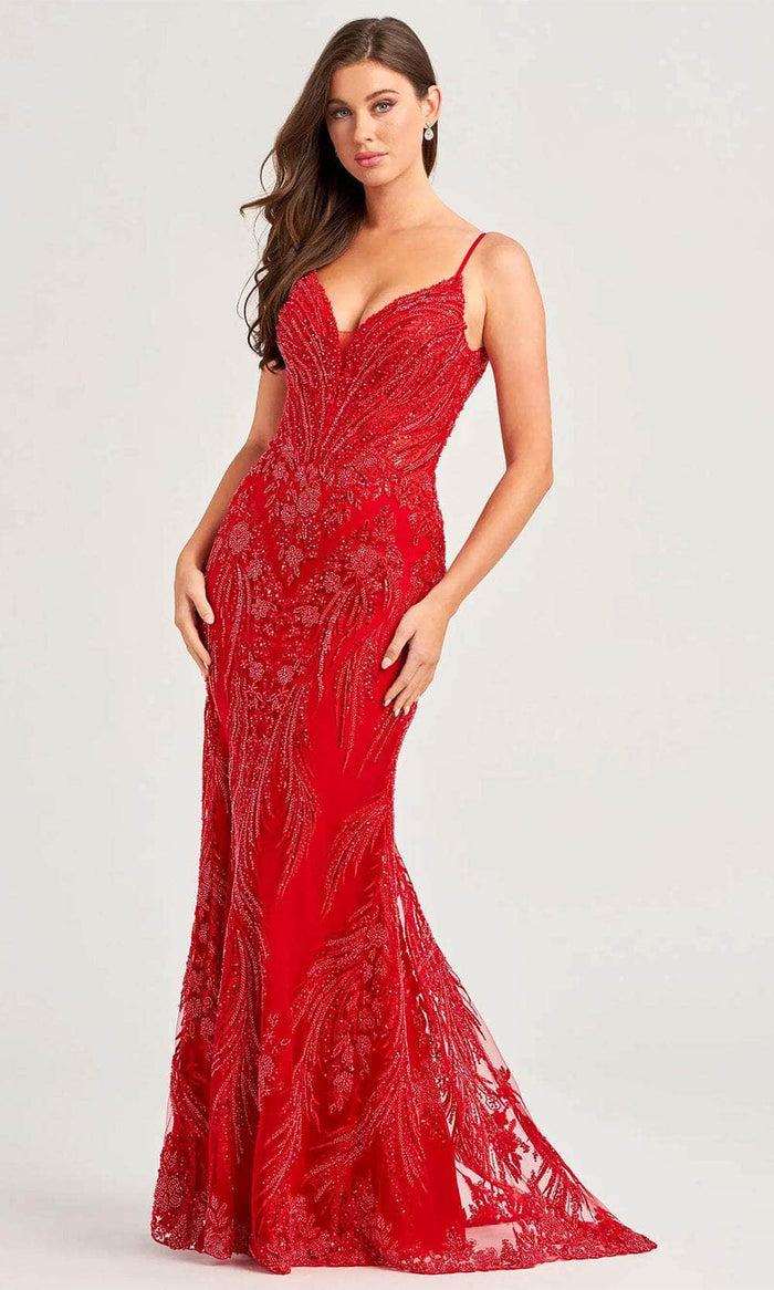 Ellie Wilde EW35095 - Beaded Sleeveless Prom Gown Prom Dresses 00 / Red