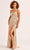 Ellie Wilde EW35096 - Asymmetrical Sheath Evening Dress Prom Dresses 00 / Champagne