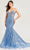 Ellie Wilde EW35098 - Sleeveless Cracked Ice Embellished Prom Gown Pageant Dresses 00 / Steel Blue