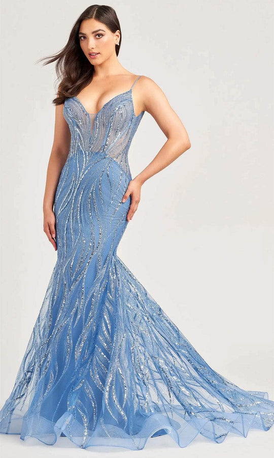 Ellie Wilde EW35098 - Sleeveless Cracked Ice Embellished Prom Gown