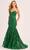 Ellie Wilde EW35203 - Plunging Scoop Mermaid Evening Dress Evening Dresses 00 / Emerald