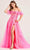 Ellie Wilde EW35220 - Feather Detailed Sweetheart Neck Prom Gown Prom Dresses 00 / Hot Pink
