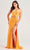 Ellie Wilde EW35234 - Sleeveless Side Waist Cut Out Prom Gown Prom Dresses 00 / Orange