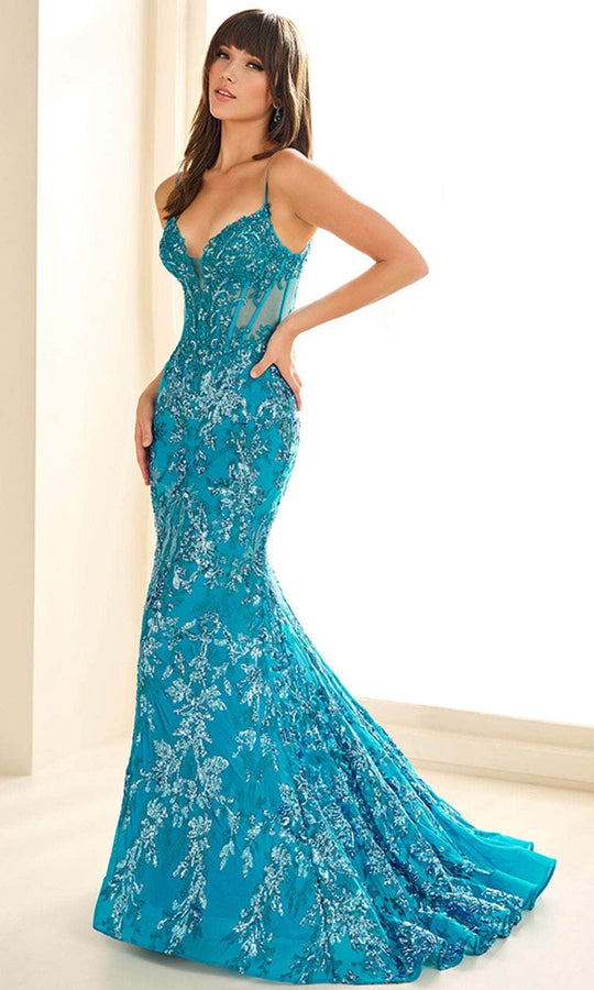 Ellie Wilde EW36003 - Floral Sequin Lace Mermaid Prom Dress