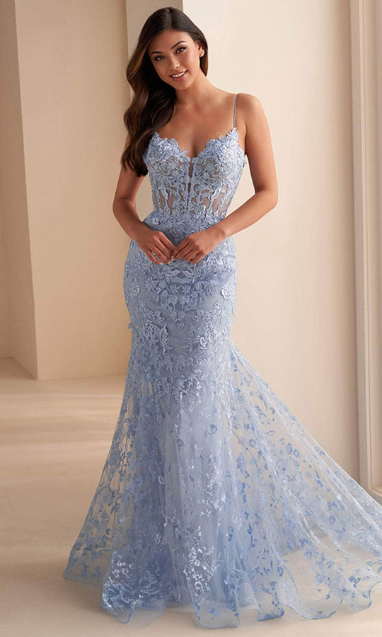 Ellie Wilde EW36008 - Plunging Neckline Trumpet Prom Dress