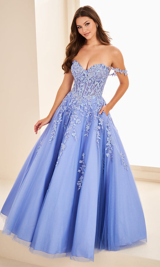 Ellie Wilde EW37028 - Off Shoulder Floral Embroidered Ballgown