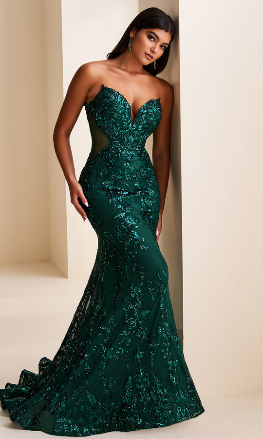 Ellie Wilde EW37042 - Strapless Sequin Embroidered Prom Dress