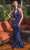 Eureka Fashion 5033 - Jeweled Chocker Sheath Prom Gown Prom Dresses XS / Navy